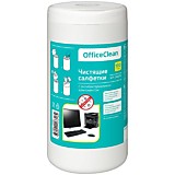 Салфетки чистящие OfficeClean универсальные 100шт туба, антибактериальные