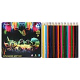 Карандаши 24цв deVente "Triolino Ultra 4М" в метал.коробке, диам.грифеля 3мм, трехгранные