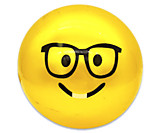 Мяч ПВХ "Смайлик" 20см, металлик, с рисунком, ассорти 