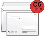 Конверт С6 "Кому-куда" 114х162мм стрип, серая запечатка