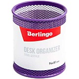 Подставка-стакан Berlingo "Steel&Style"металл.фиолетовая, круглая