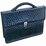 Портфель Спейс "Milan" кожзам, лак анаконда, черный