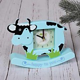 Часы-будильник "Буренка" синий 17*13*4,5см