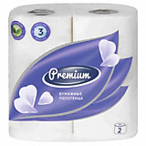 Полотенца бумажные 2шт OfficeClean Premium 3-х слойные 11м/рул, белые, тиснение
