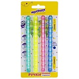 Ручка гелевая Горошек, синяя стираемая 0,38мм цветной комбинированный корпус