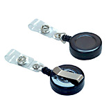 Держатель-рулетка для бейджей J.Otten круглый, петля, черный с прозрач.вставкой  