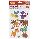 Наклейки "Лесные жители" 10шт из EVA ассорти Остров Сокровищ