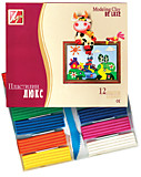 Пластилин 12цв/210гр Луч "Люкс" со стеком, карт.коробка __