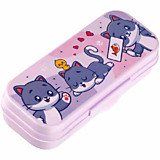 Пенал-футляр СТАММ "Котики" сиреневый 215*90*43 __