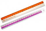 Линейка 20см "Цветная полоса" металл (алюминий) J.Otten, ассорти