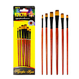 Набор кистей 6шт Профи-Арт нейлон плоские №2,4,6,8,10,12