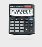 Калькулятор SKAINER SK-312II 12-разряд черный 2пам. 100*124*32мм настольный (SDC-812)