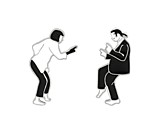 Значки "Танцующие" 2шт металл, цветная эмаль, 35*20мм