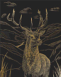 Гравюра Hobbius "Олень" (золото) 20*25,5см №53
