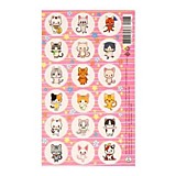 Наклейки поощрительные "Котики" розовый фон 10*16см