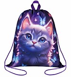 Мешок для обуви BRAUBERG KIDS с петлей 42х34см, Любопытный кот