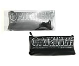 Пенал CC-242 Cartel черная косметичка из экокожи с тиснением серебристыми буквами