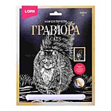 Гравюра "Сибирский кот" с эффектом золота, большая