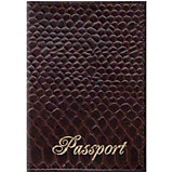 Обложка для паспорта кожа Спейс "Питон" коричневый
