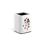 Подставка-стакан Erich Krause "Forte, Cosmonaut" белая с черной вставкой, пластиковая __