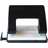 Дырокол Спейс 20л металлический, черный, с линейкой