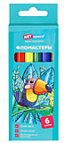 Фломастеры 6цв ArtSpace "Милые зверушки" смываемые, картон
