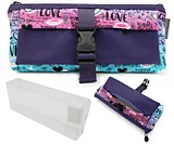 Пенал-косметичка "Love" текстиль голубо-розовый, на молнии