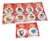 Наклейка "Новогодняя" круглая 11см с мигающей подсветкой CA-245