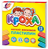 Пластилин 12цв/198гр Луч "Кроха" мягкий, восковой, со стеком, карт.коробка