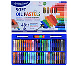 Пастель 48цв масляная Giorgione "Сlassic color" + 2 белых, круглая, 68*11мм, с держат. и точилкой