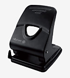 Дырокол Attomex 45л черный металлический, с линейкой, в картонной коробке