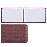 Визитница на 20 визиток Brauberg "Сayman" под крокодиловую кожу, коричневая, однорядная