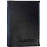 Обложка д/автодок. Спейс "OfficeSpace" черный, кожа тип1