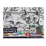 Холст для росписи 15*20см "Котики" (Мультиарт)