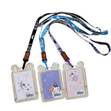 Бейдж вертикальный 80*120мм "Котики" КОКОС на цветной ленте с держателем, ассорти 3 вида