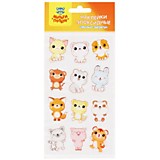 Наклейки "Милые зверята" 10*22см 12 наклеек, гелевые Мульти-Пульти
