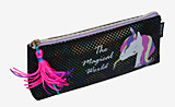 Пенал deVente "Magic Unicorn" 21*8*3,5см треугольный, голографич.искусств.кожа, на молнии
