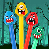 Ручка шариковая с топпером Юнландия "Монстрик" синие чернила 0,7мм корпус ассорти