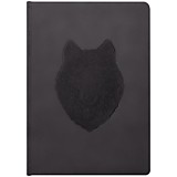 Ежедневник А5 недатиров.Кожевенная мануфактура "Волк" 136л серый, кожзам