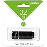 Память Smart Buy "Quartz"  32GB, USB 2.0 Flash Drive, черный, USB флеш - накопитель