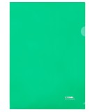 Папка-уголок А4 Стамм зеленая, прозрачная 180мкм, пластик