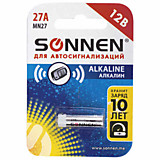 Батарейка MN27 SONNEN алкалиновая/alkaline 27А, для сигнализаций, в блистере