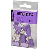 Зажим 19мм Berlingo 10шт фиолетовый, канцелярский ПВХ упак. __