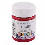 Краска по ткани акриловая 50мл Карминовая Decola