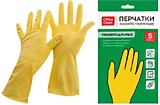 Перчатки хозяйственные S, OfficeClean, латексные(резиновые), желтые