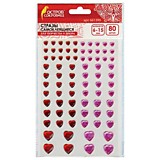Стразы самоклеящиеся "Сердце" 6-15мм 80шт розовые/красные, на подложке Остров Сокровищ
