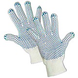 Перчатки х/б с ПВХ 4 нити 10класс, белые