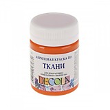 Краска по ткани акриловая 50мл Оранжевая Decola