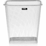 Корзина для бумаг 20л Стамм серебристая, сетчатая метал,квадратное основание