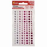 Стразы самоклеящиеся "Круглые" 3-6мм 136шт перламутровые, на подложке Остров Сокровищ